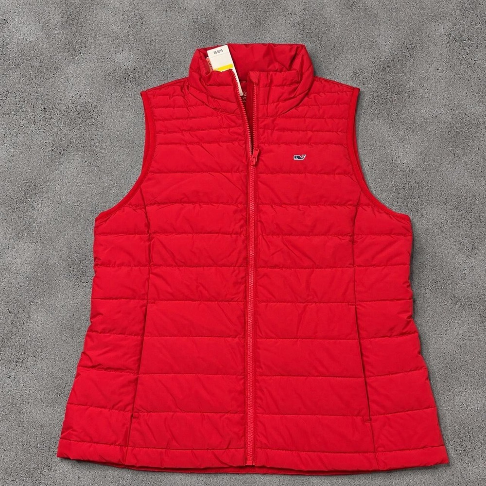 Vineyard Vines Women's Mountain Weekend Puffer Vest Red NWT Size Medium